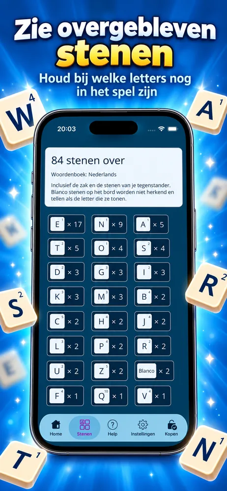 Bekijk de resterende letters