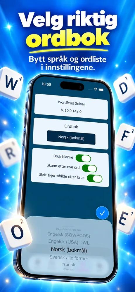 Velg riktig ordliste