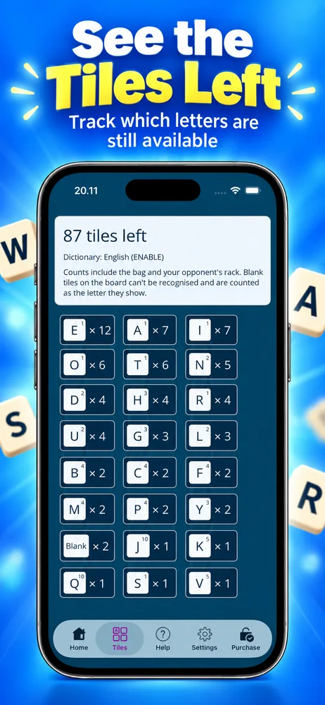 Bekijk de resterende letters